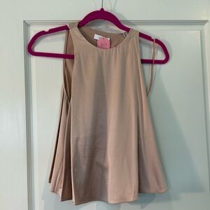 Elegant Beige Sleeveless Top